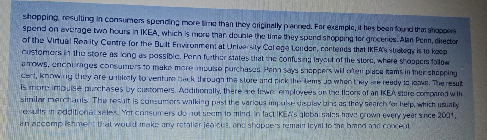 ans these questions NAVIGATING IKEA Although it