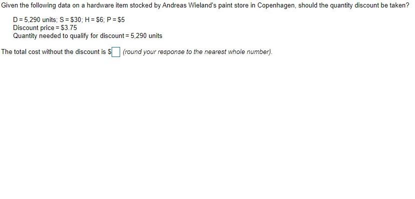 Question A: Total cost without the discount is?