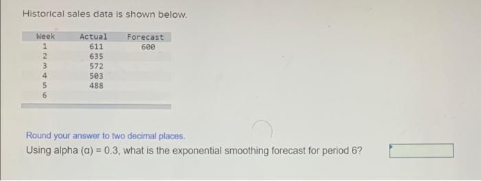 two decimal places please! Historical sales data