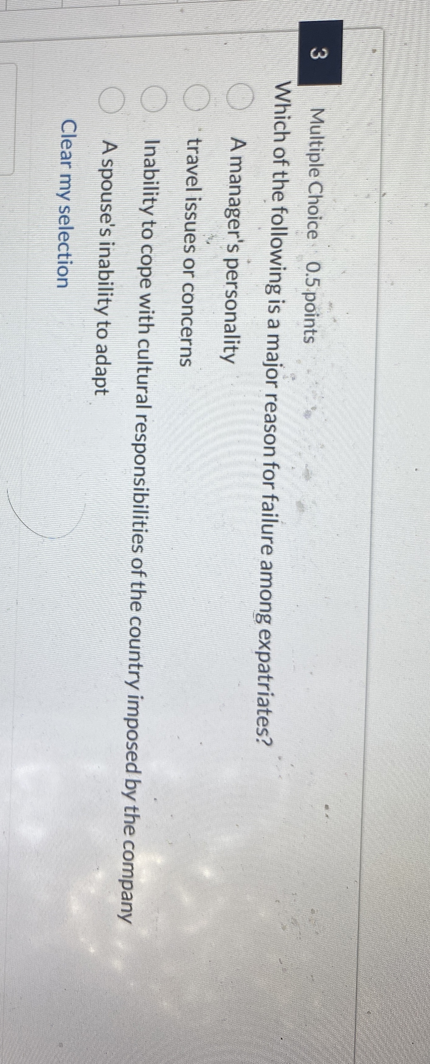 3 Multiple Choice 0 . 5 points Which of the