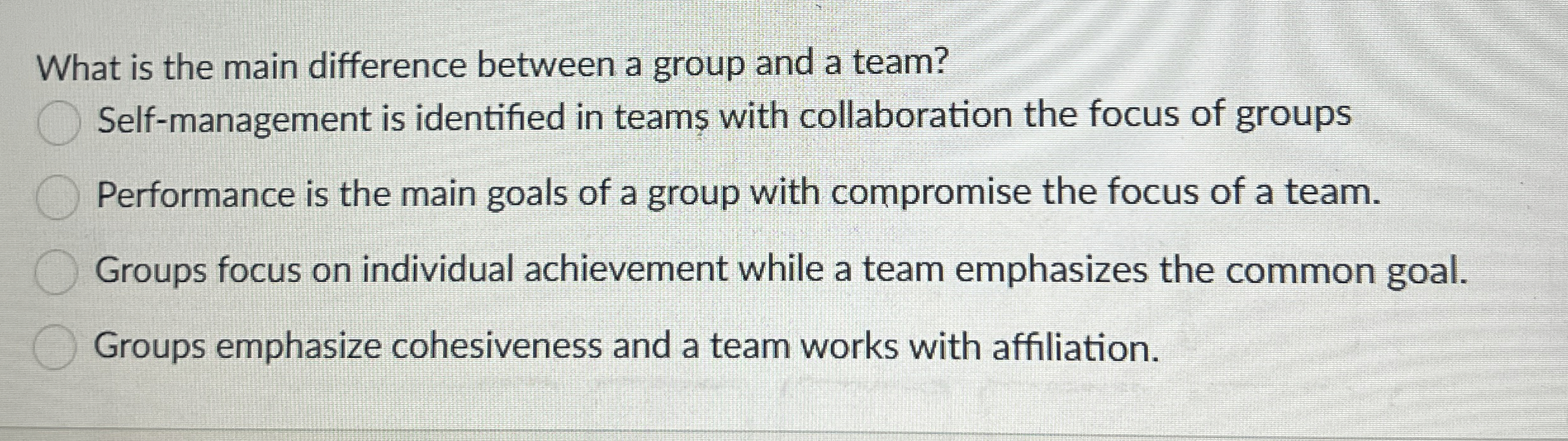 What is the main difference between a group and a