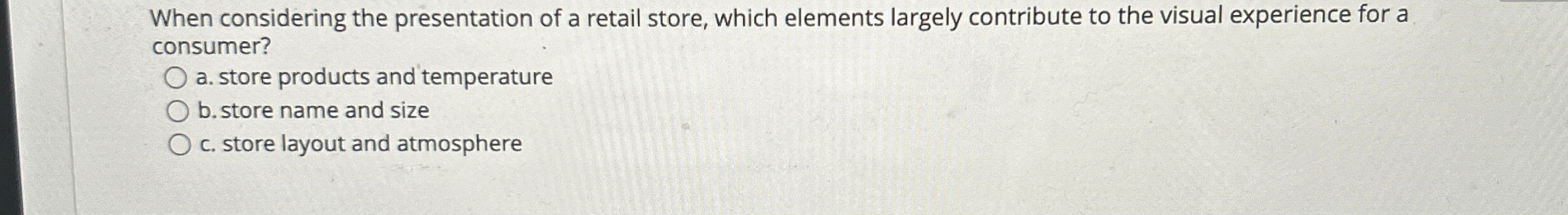 When considering the presentation of a retail