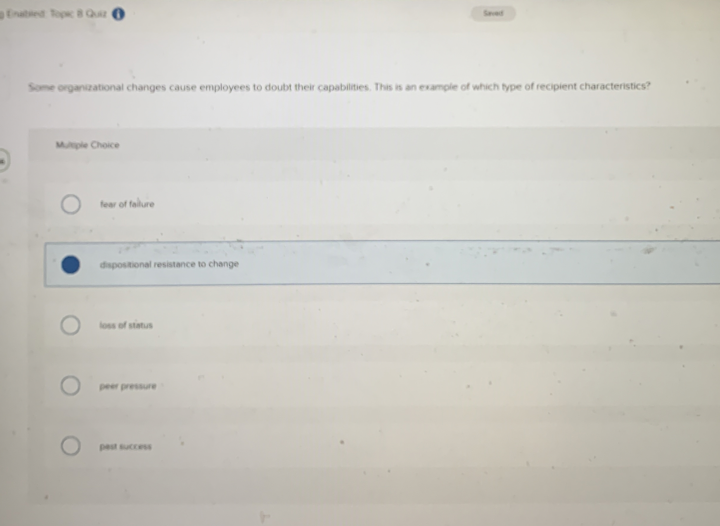 Same arganzational changes cause employees to