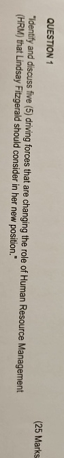 QUESTION 1 ( 2 5 Marks "Identify and discuss five