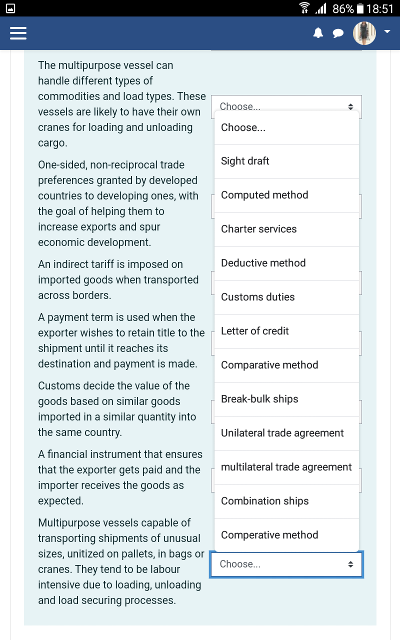d 86% | 18:51 III Choose... Choose... Sight draft