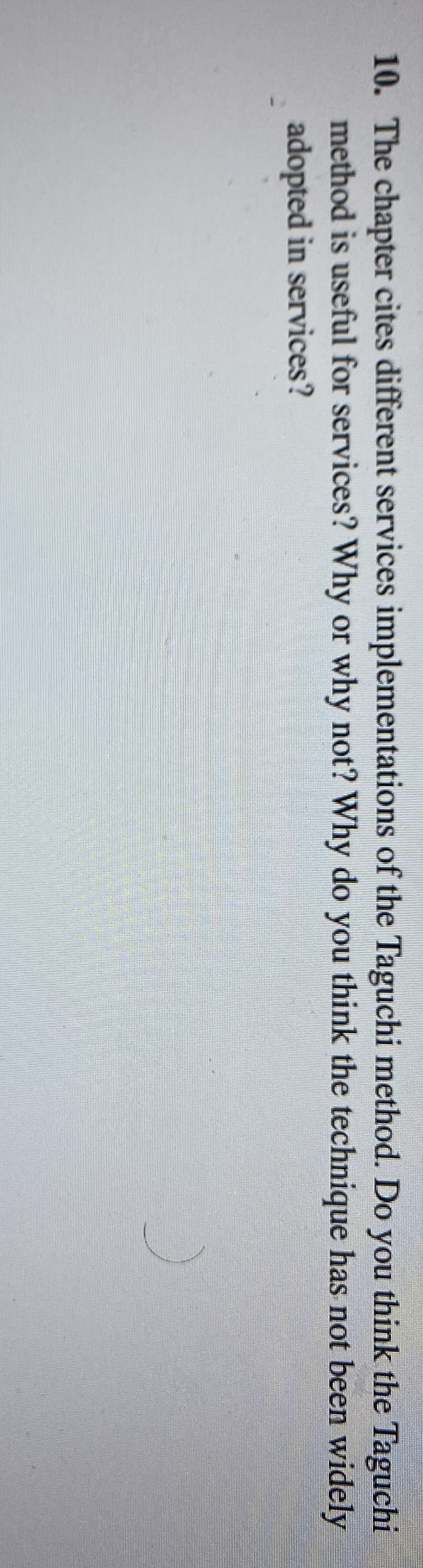 The chapter cites different services