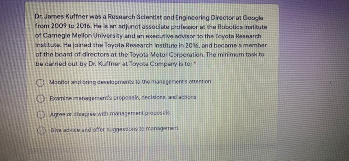 Dr. James Kuffner was a Research Scientist and