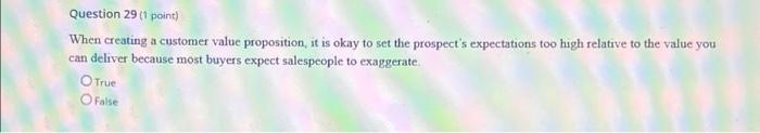 Question 29 (1 point) When creating a customer