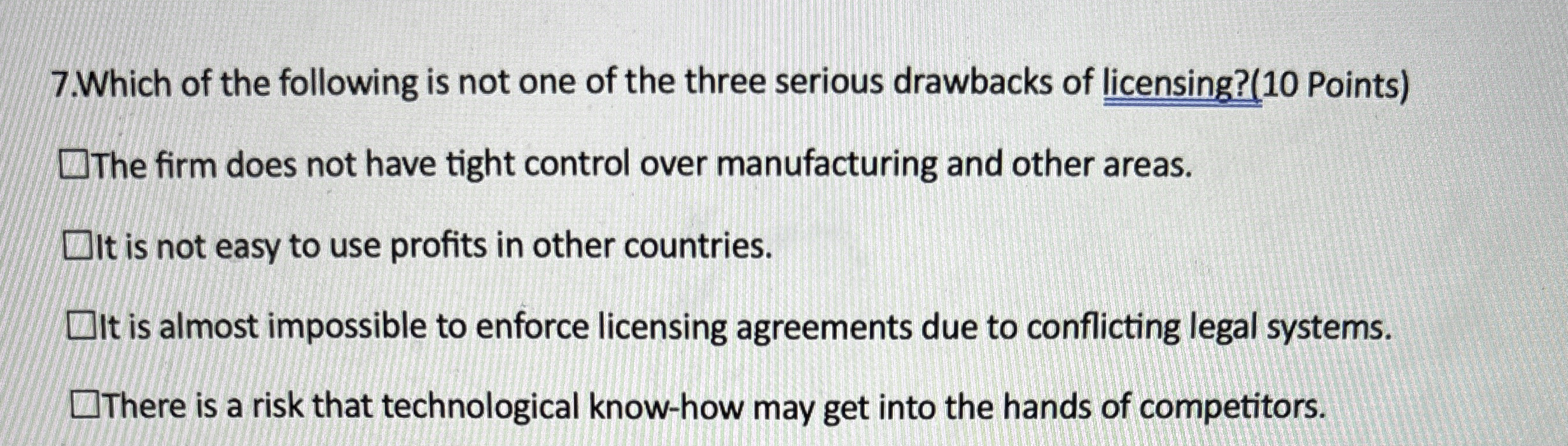 Which of the following is not one of the three