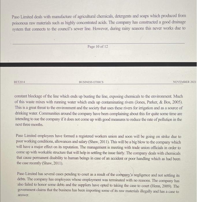 b Paso Limited Paso Limited is a big firm located