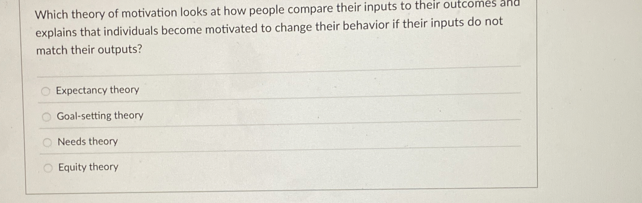 Which theory of motivation looks at how people