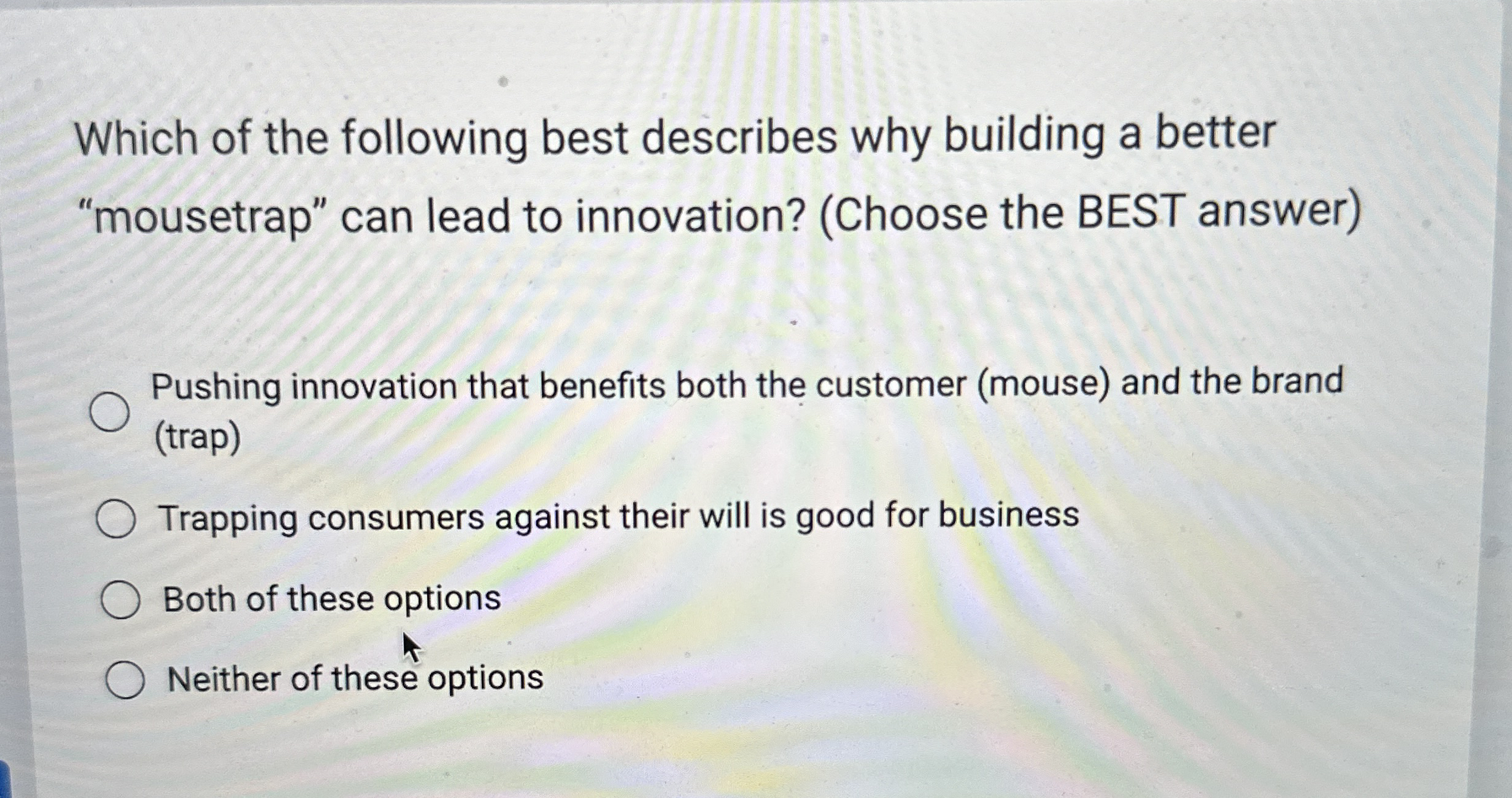 Which of the following best describes why