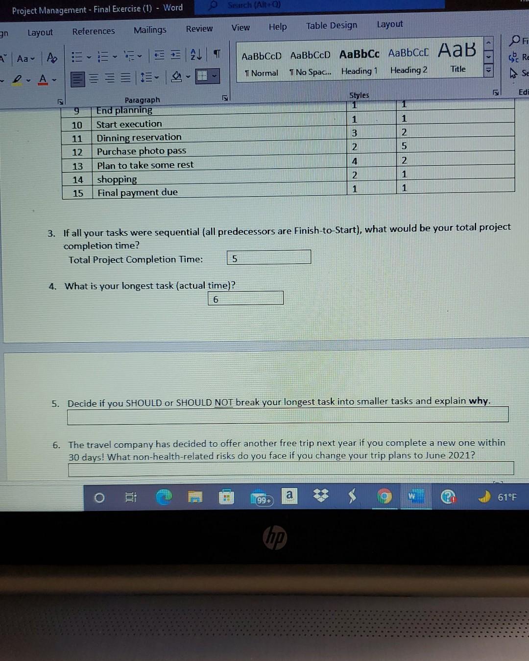 please help me t Management - Final Exercise (1)