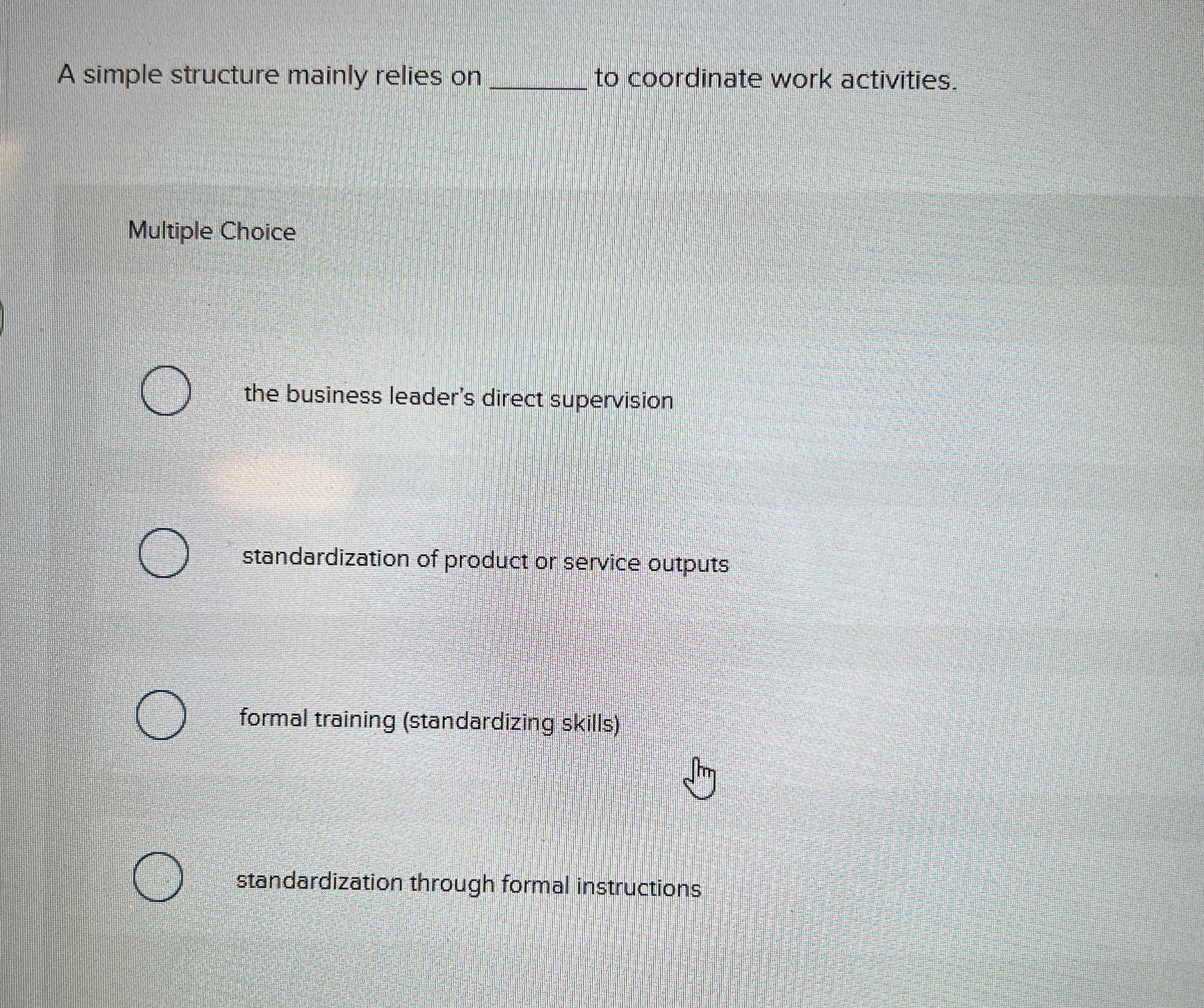 A simple structure mainly relies on q , to