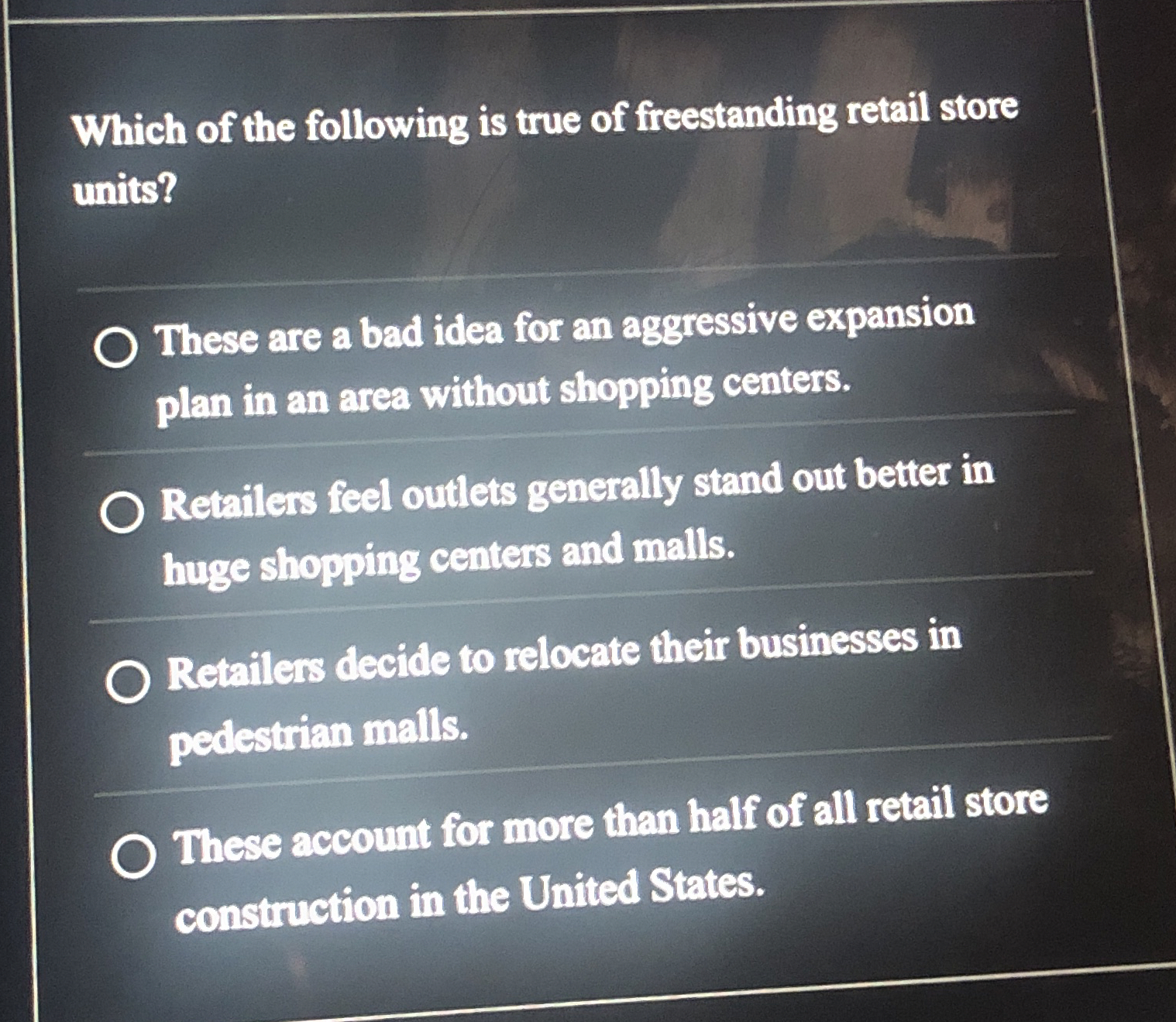 Which of the following is true of freestanding