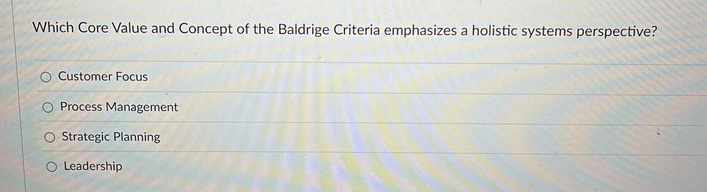 Which Core Value and Concept of the Baldrige