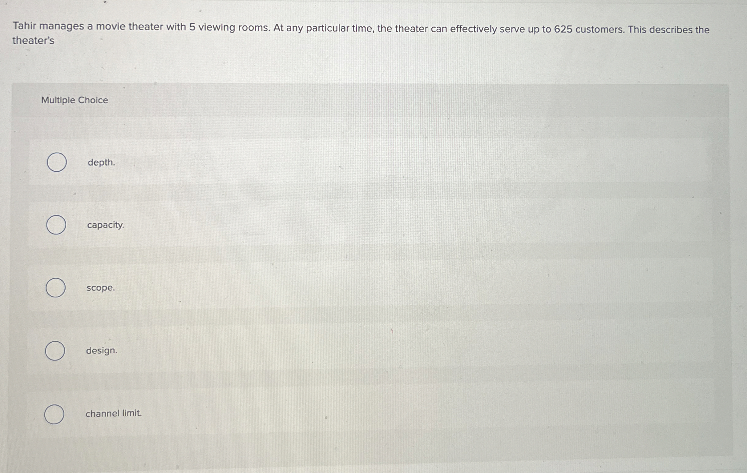 Tahir manages a movie theater with 5 viewing