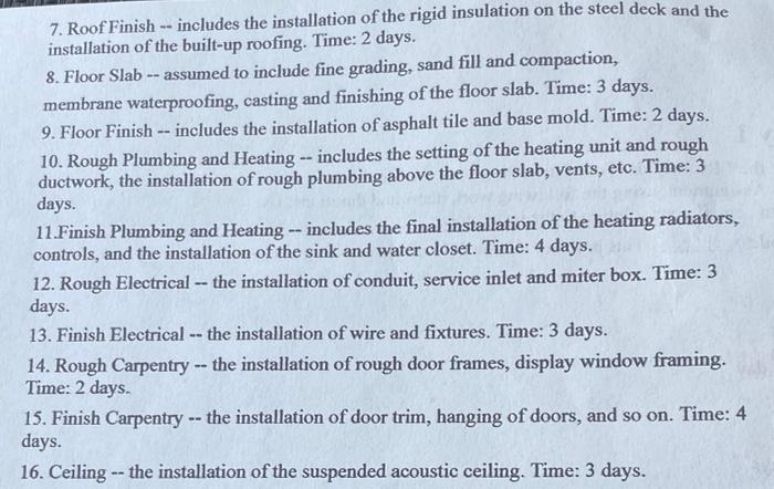 a 1. Complete a bar chart for the project