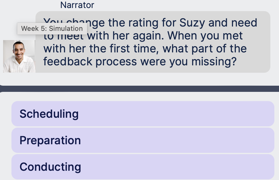 Narrator V: Simulation iv meet with her again.