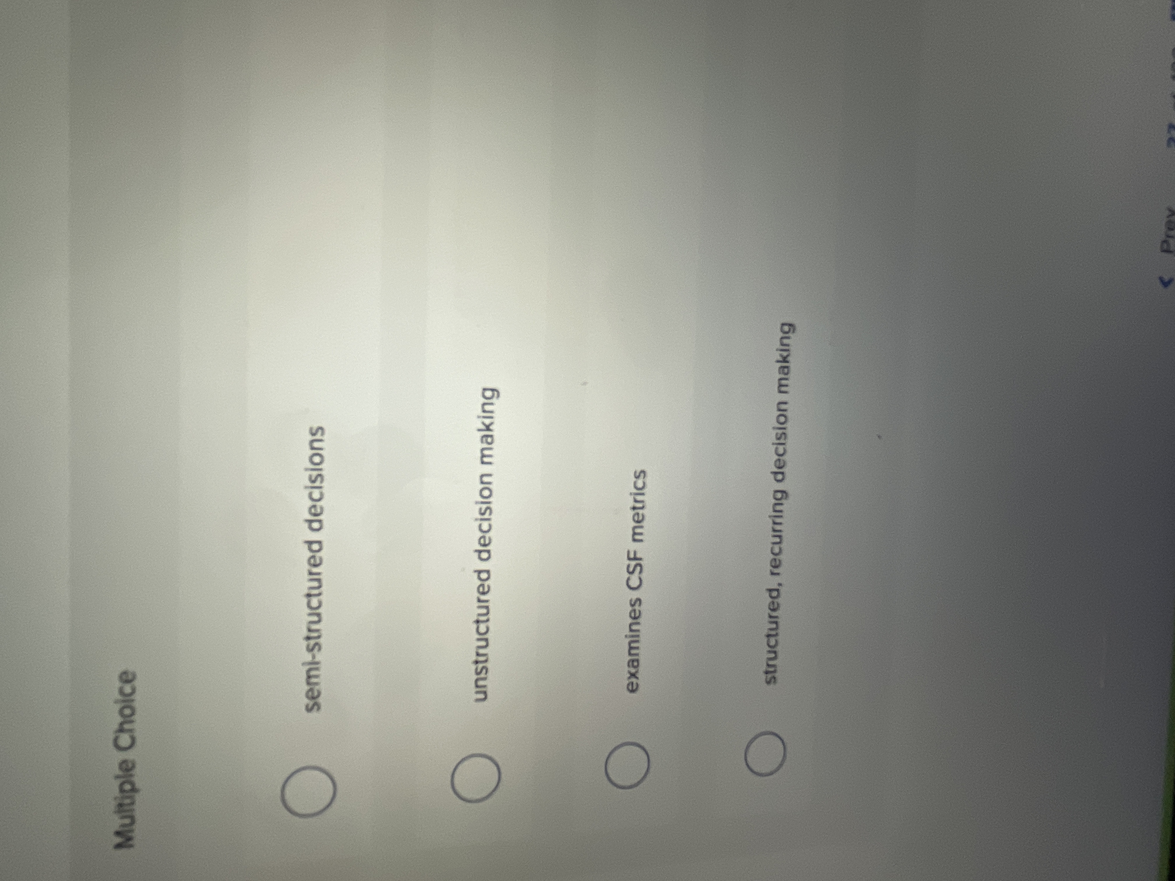 Multiple Choice what best describes operational