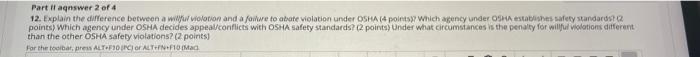 Part Il answer 2 of 4 12. Explain the difference