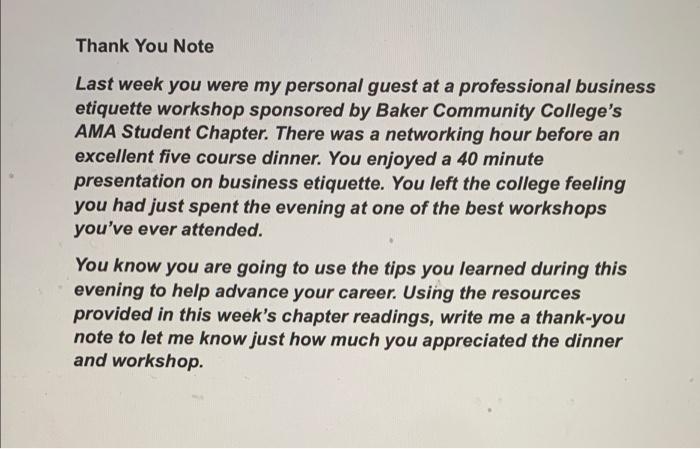 Thank you Notes/Personal Notes Writing a thank