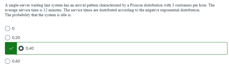 A single - server waiting line system has an