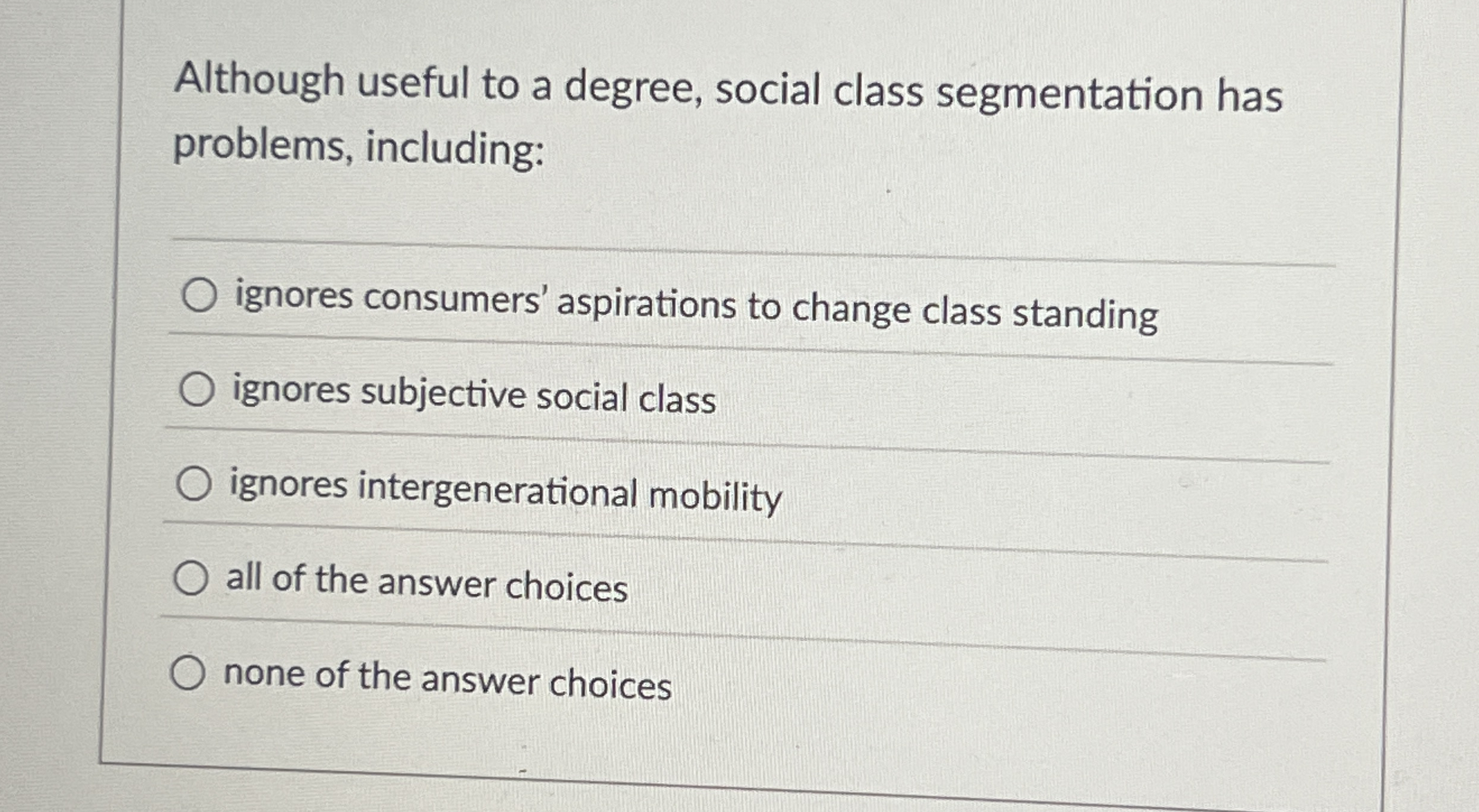 Although useful to a degree, social class