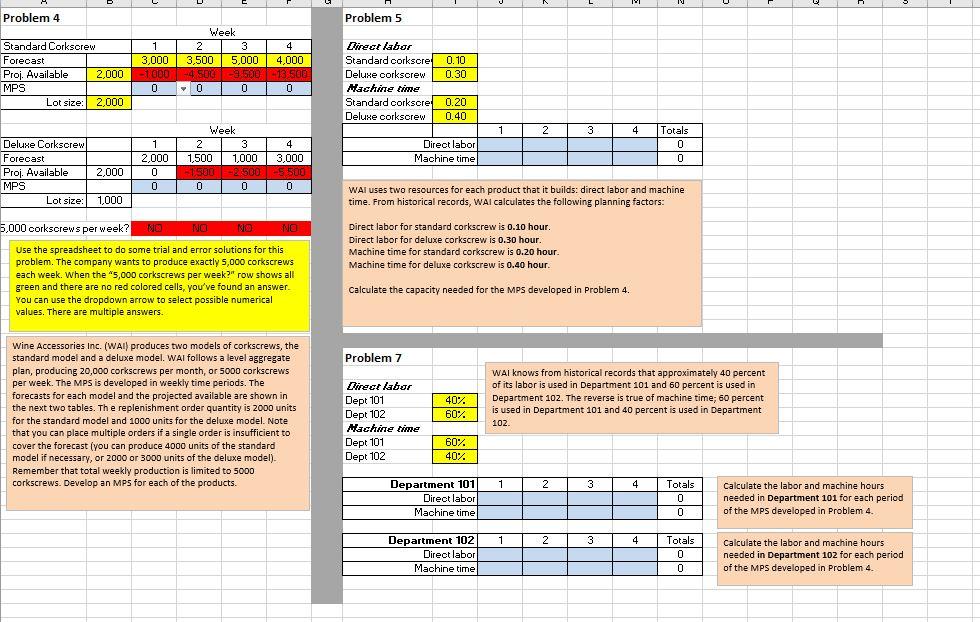 Problem #7 that refers back to #4 Problem 4