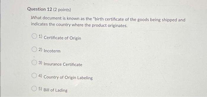 Question 11 (2 points) Situation: Two fictitious
