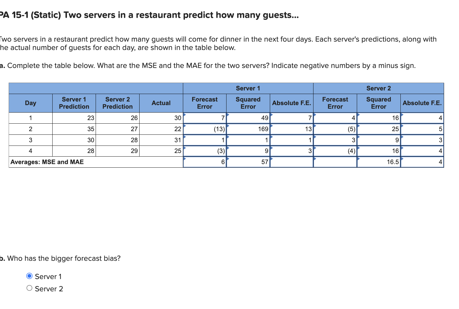 A 1 5 - 1 ( Static ) Two servers in a restaurant