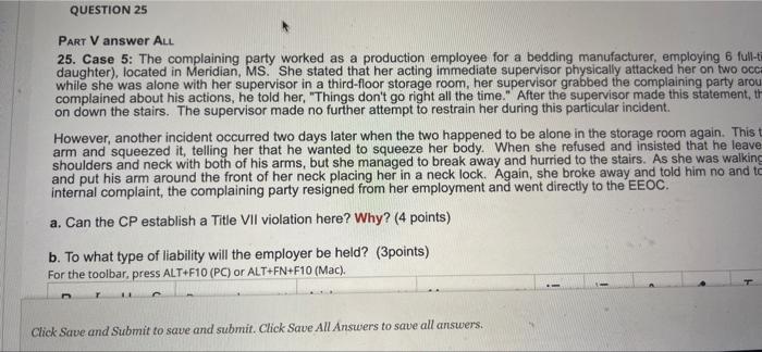 PARY Vanswer ALL 25. Case 5: The complaining