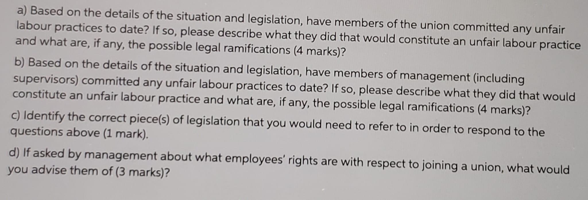 Assignment #2 - Employment and Labour Law/15 1)