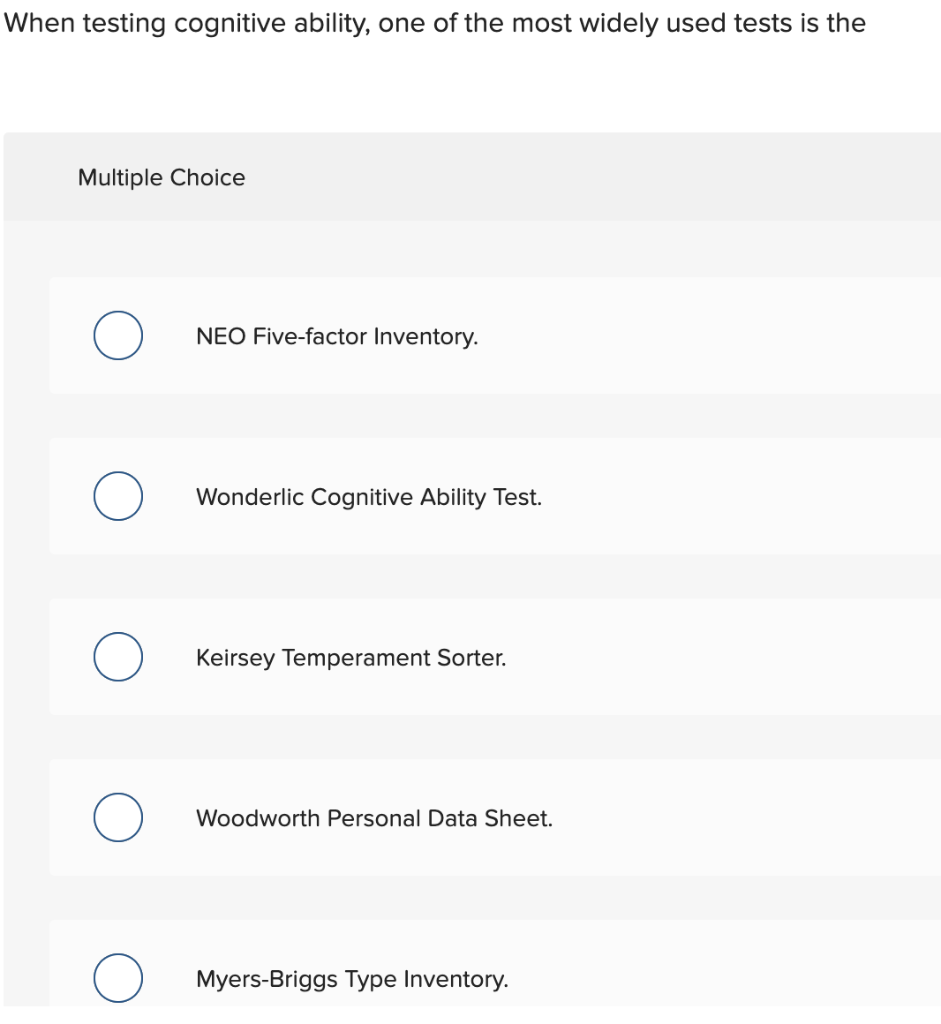When testing cognitive ability, one of the most