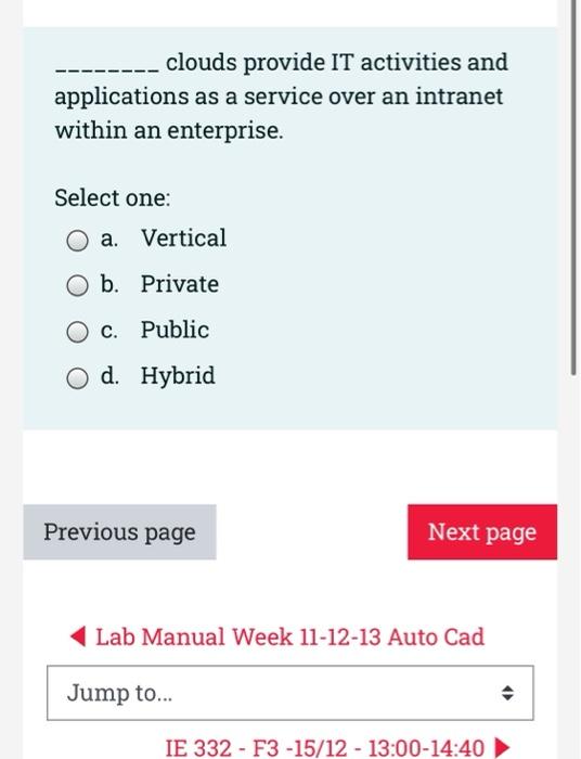 clouds provide IT activities and applications as