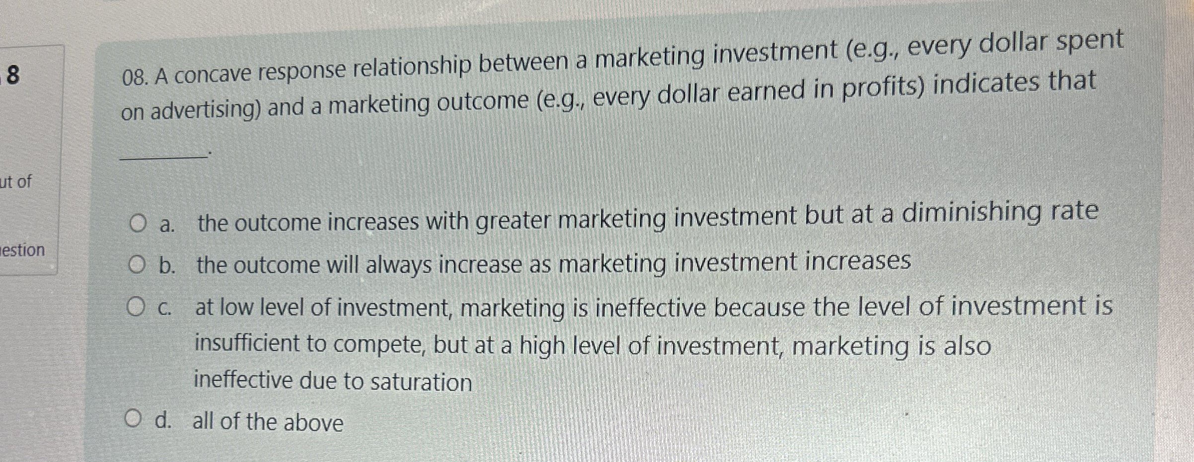 8 0 8 . A concave response relationship between a