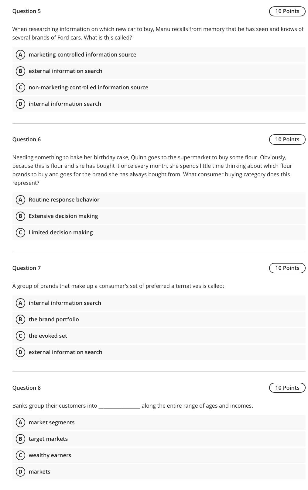 Question 5 10 Points When researching information