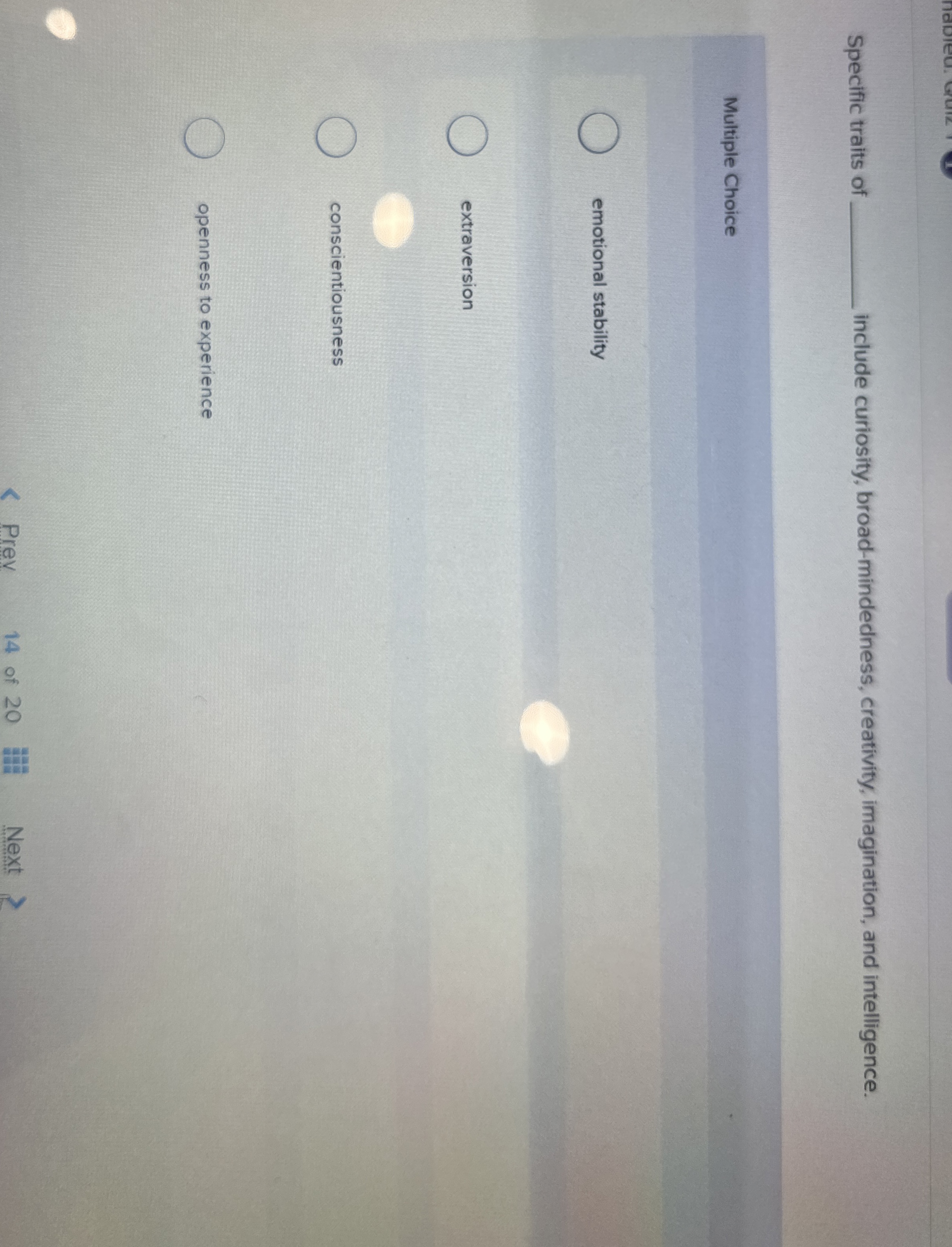 Specific traits of include curiosity, broad -