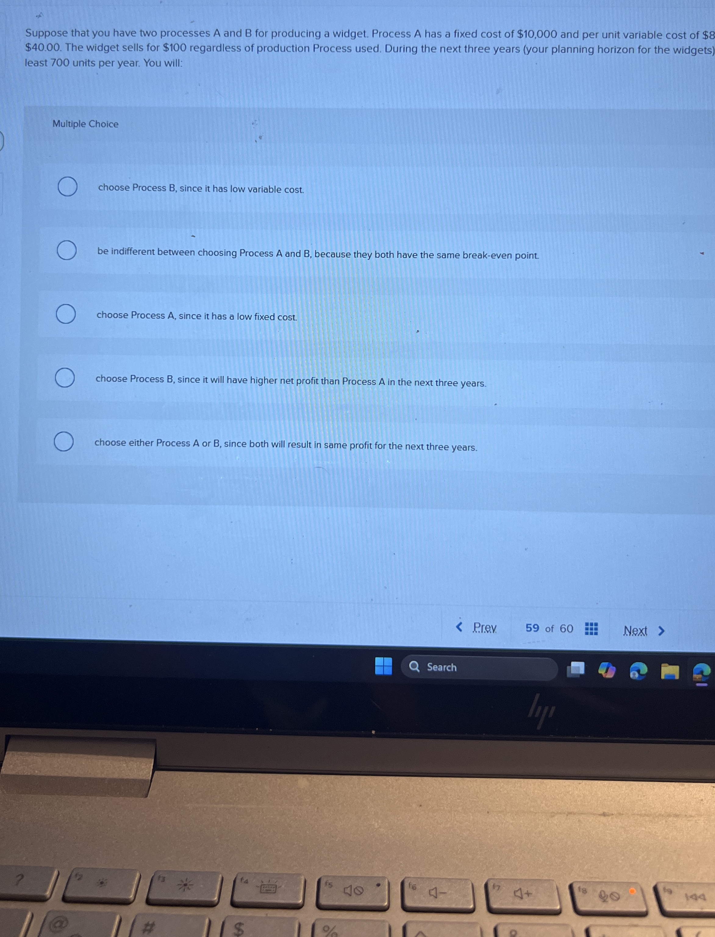 Suppose that you have two processes A and B for