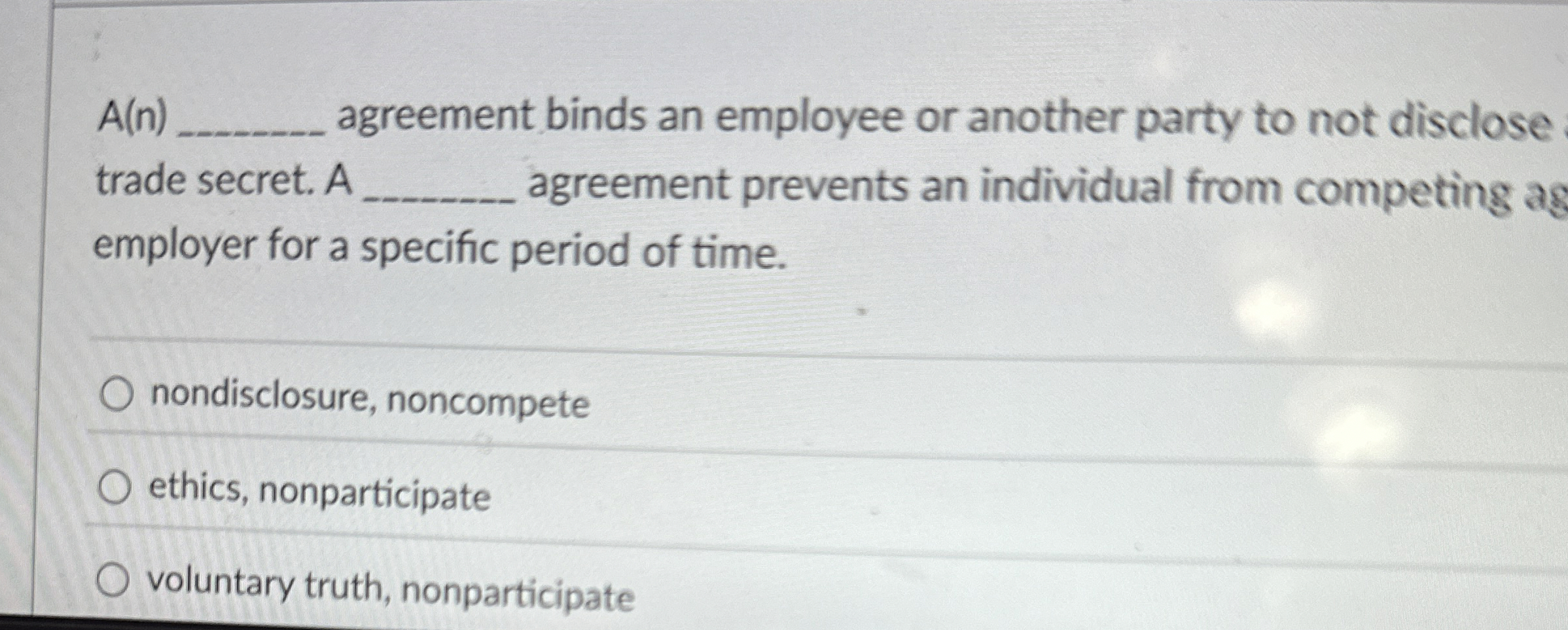 A ( n ) q , agreement binds an employee or