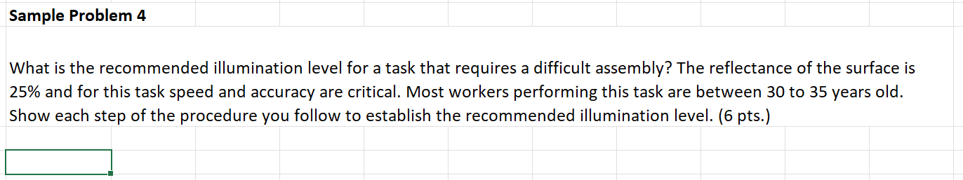 Sample Problem 4 What is the recommended
