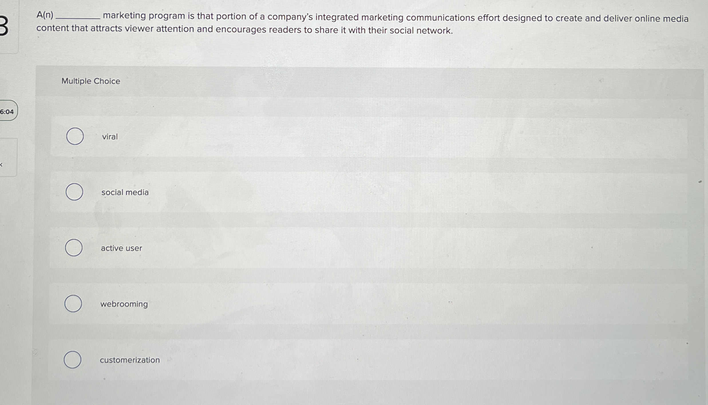 A ( n ) q , marketing program is that portion of