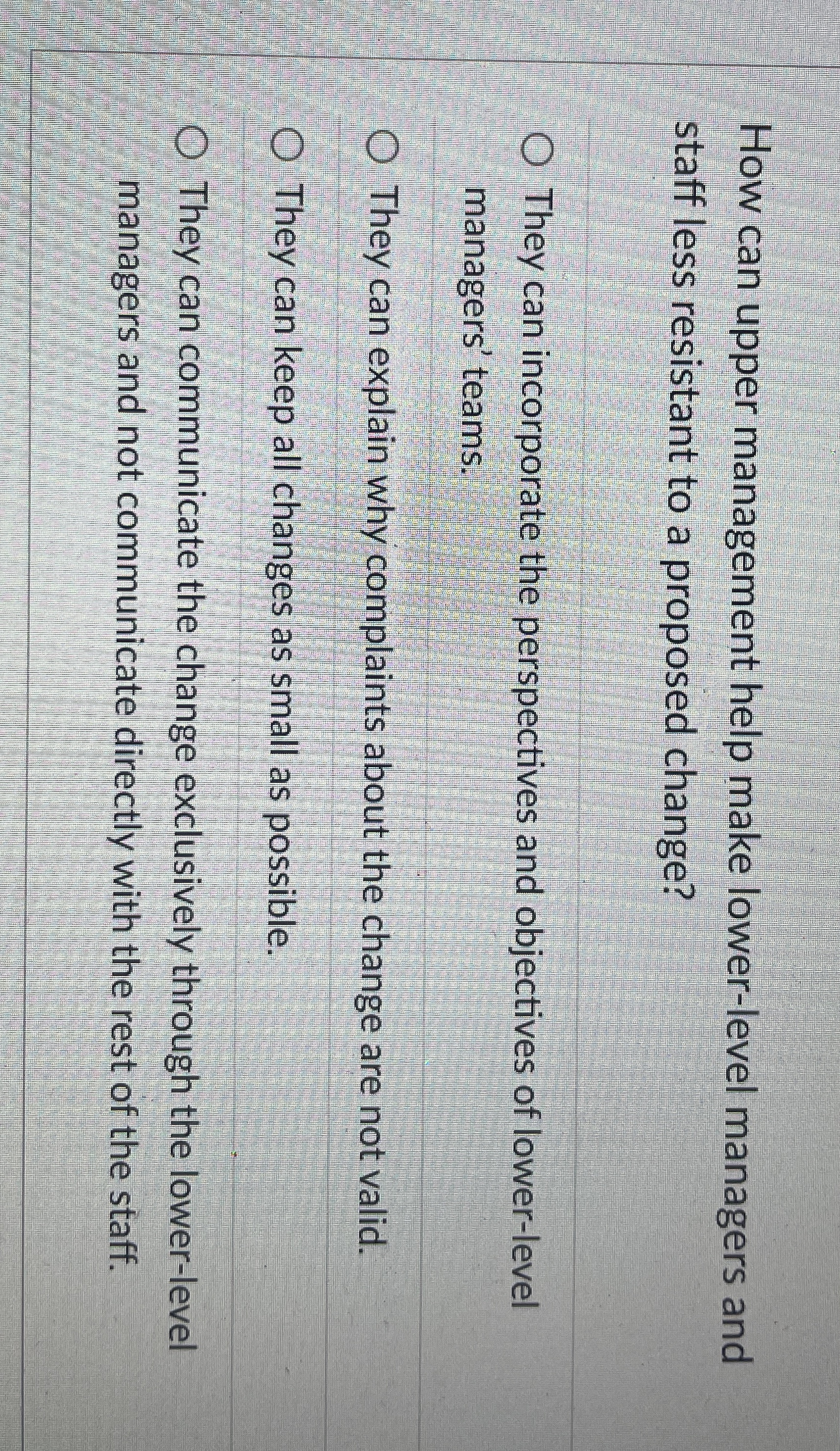 How can upper management help make lower - level