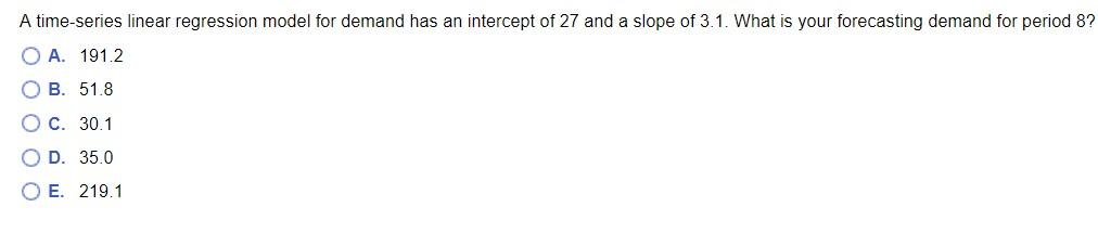 A time-series linear regression model for demand