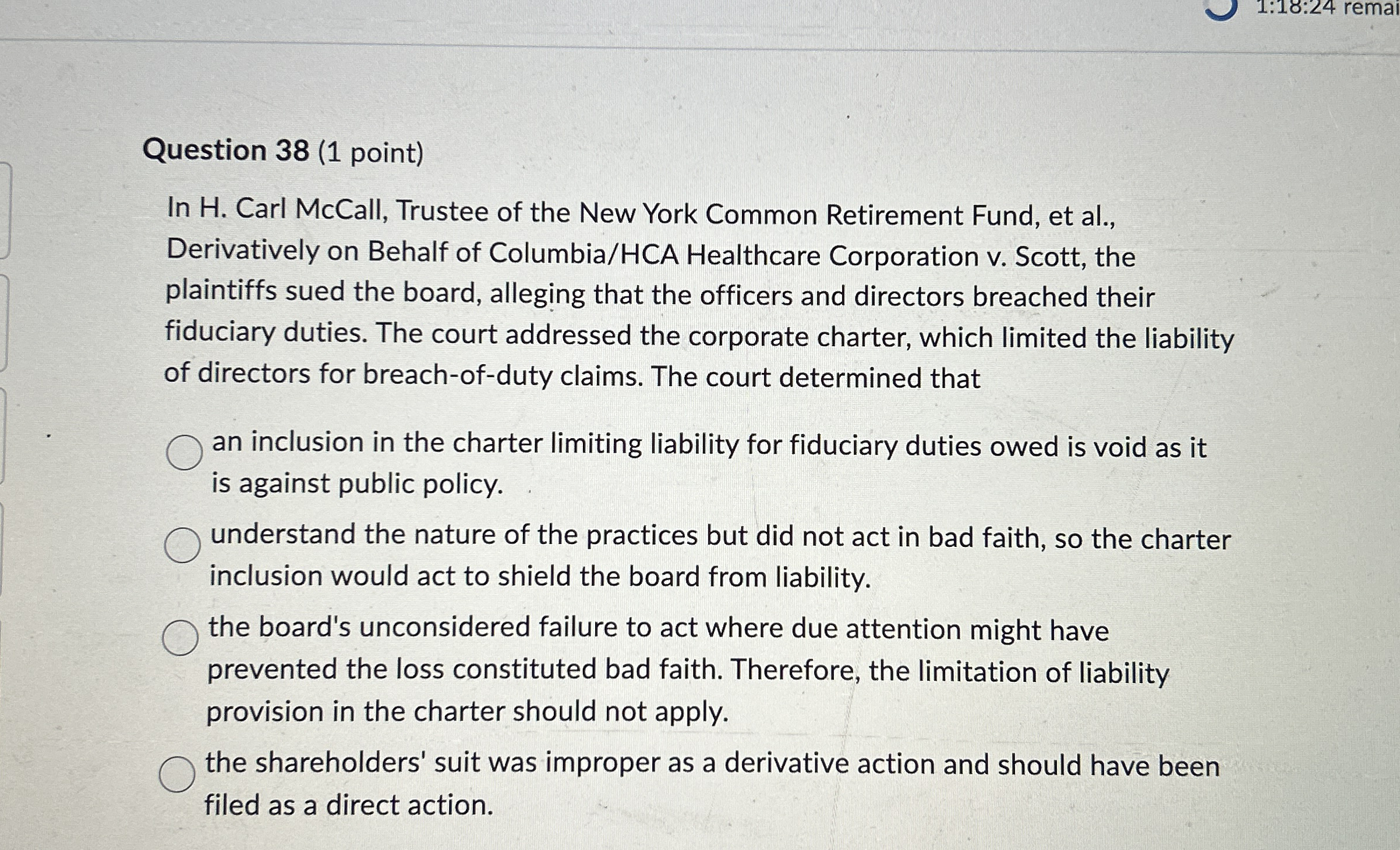1 : 1 8 : 2 4 remai Question 3 8 ( 1 point ) In H