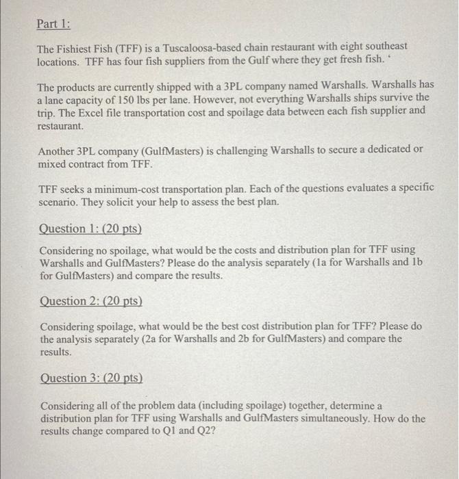 Part 1: The Fishiest Fish (TFF) is a