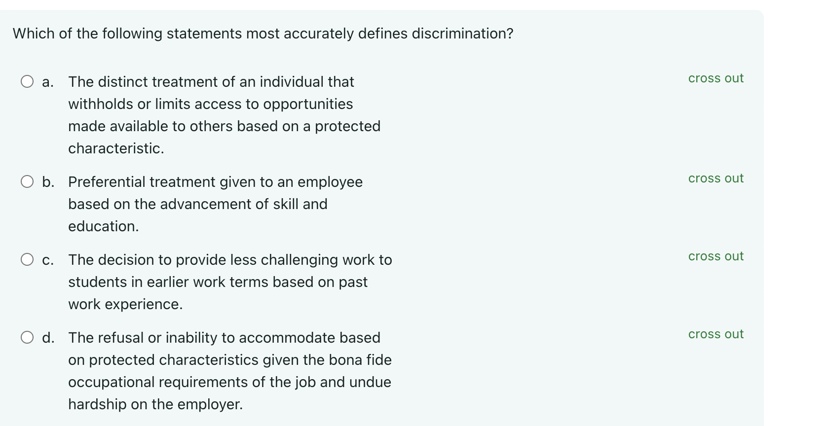 Which of the following statements most accurately