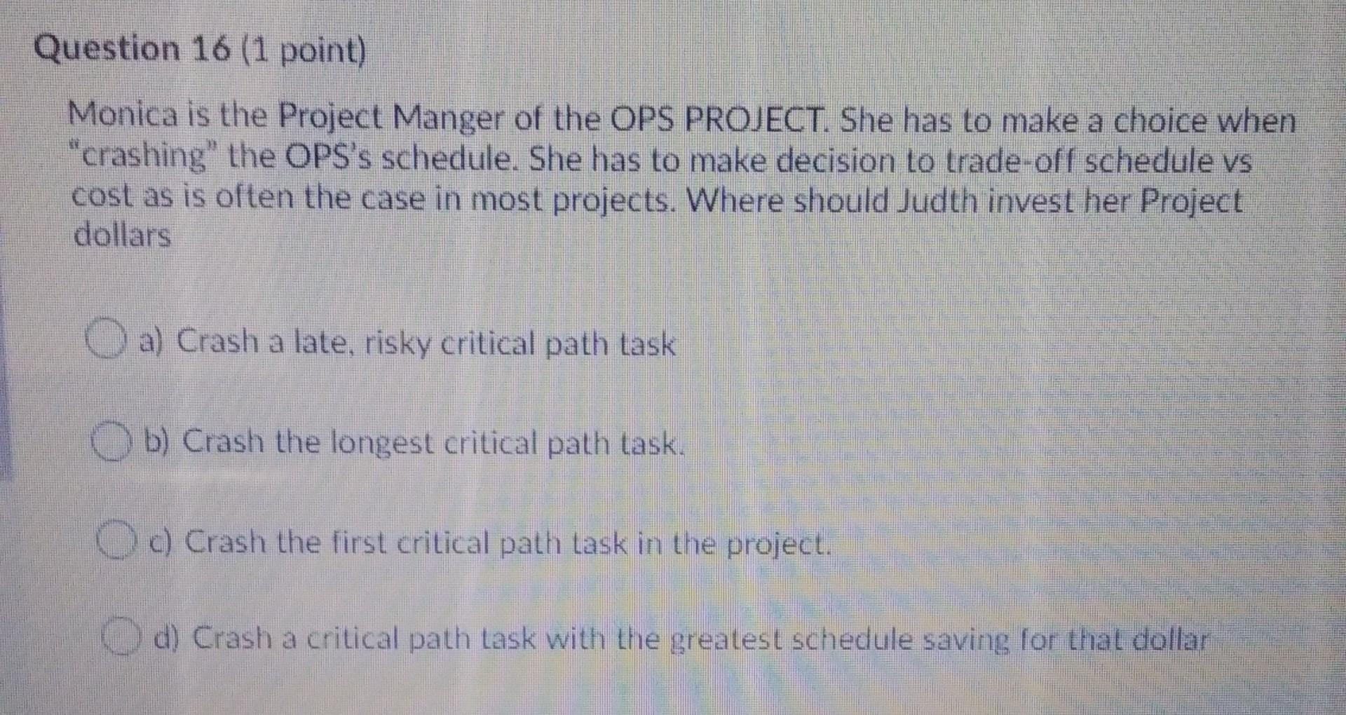Question 15 (1 point) Project ICECOLDDRINKS: AC