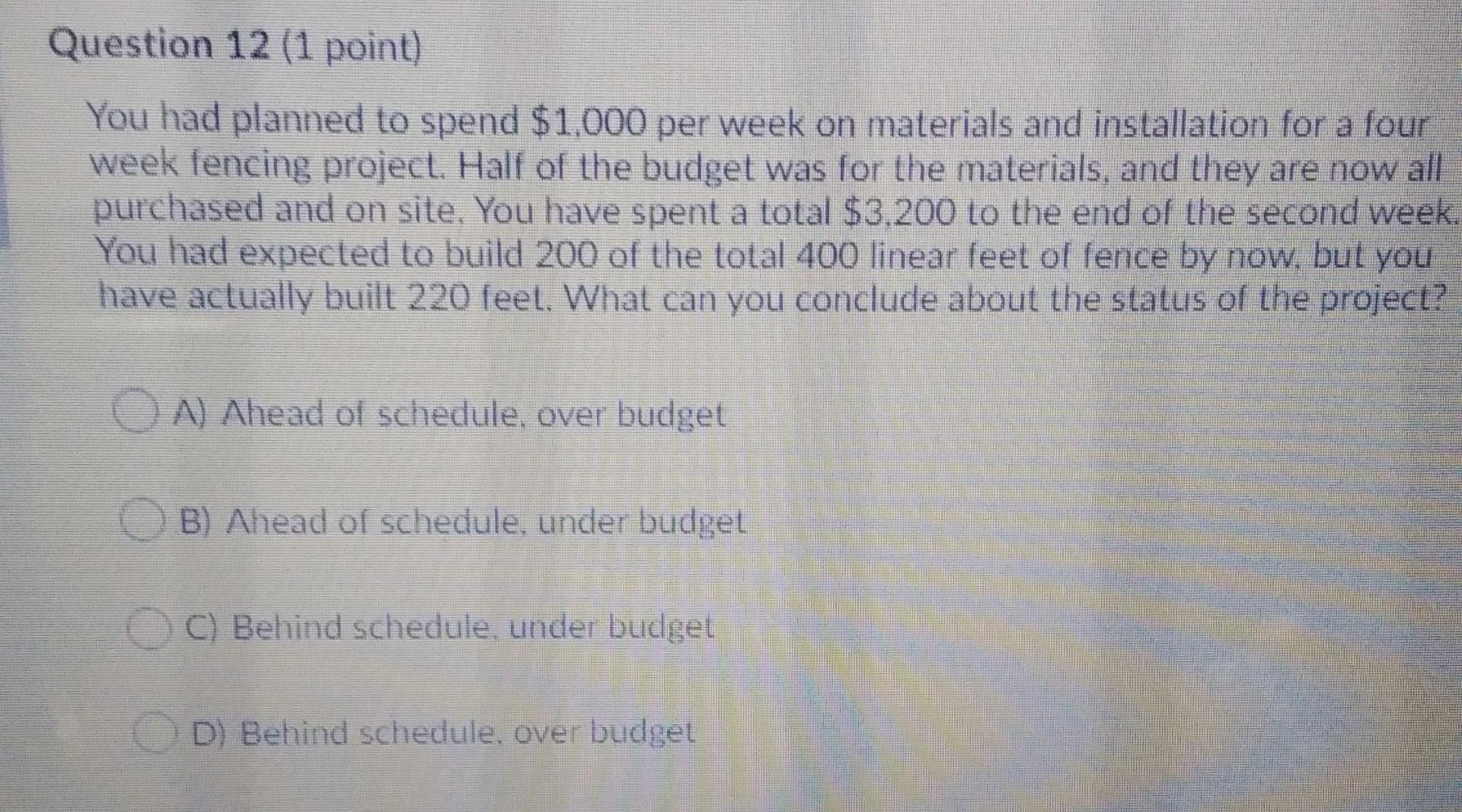 Question 15 (1 point) Project ICECOLDDRINKS: AC