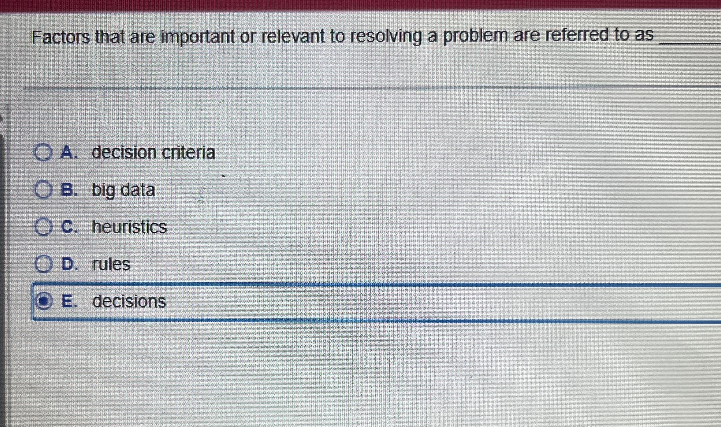 Factors that are important or relevant to